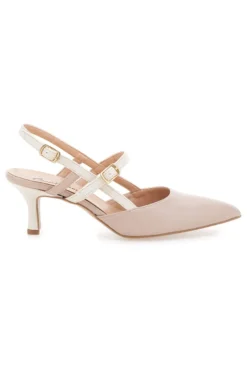 Décolleté Slingback Nude a Punta con Cinturini Bianchi PITTARELLO COUTURE 1175