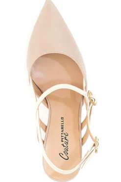 Décolleté Slingback Nude a Punta con Cinturini Bianchi PITTARELLO COUTURE 1175