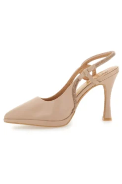 Décolleté Slingback Nude con Punta Sfilata e Cinturino con Strass Mon Dieu 1929S30