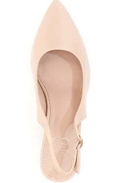 Décolleté Slingback Nude con Tacco con Dettaglio Effetto Cromato Mon Dieu DQ50233