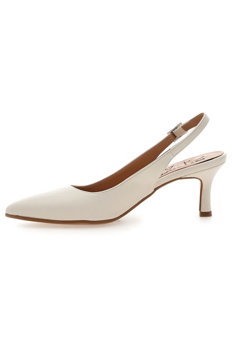 Décolleté slingback panna con tacco Pittarello Glam 934