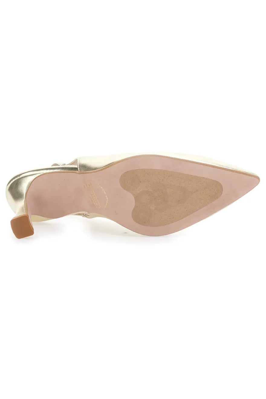 Décolleté Slingback Platino a Punta con Scollo a V PITTARELLO 149