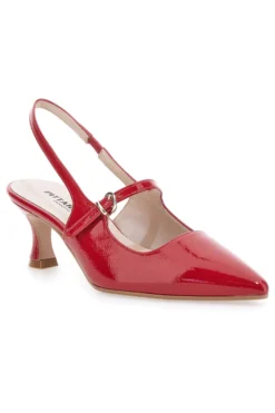 Décolleté Slingback Rosse a Punta Effetto Vernice PITTARELLO P507