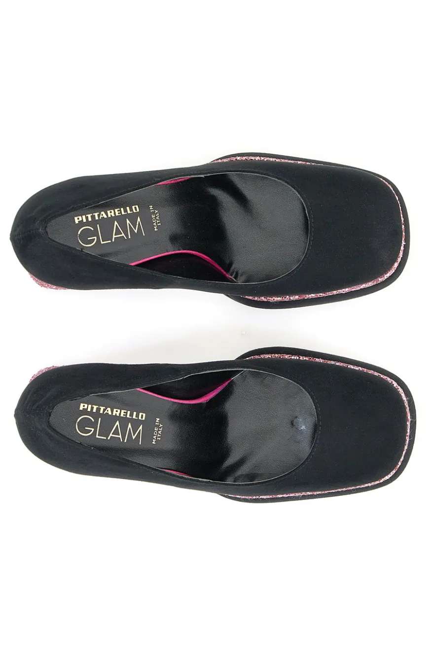 Decollete Platform Pittarello Glam 3336 Nere con Glitter