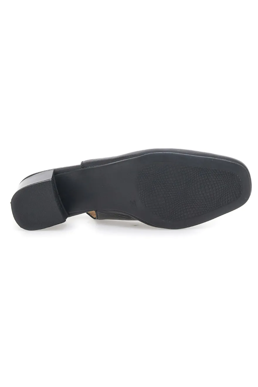 Decolleté Slingback Nere Con Tacco Basso Prima Riga 21684LIDY