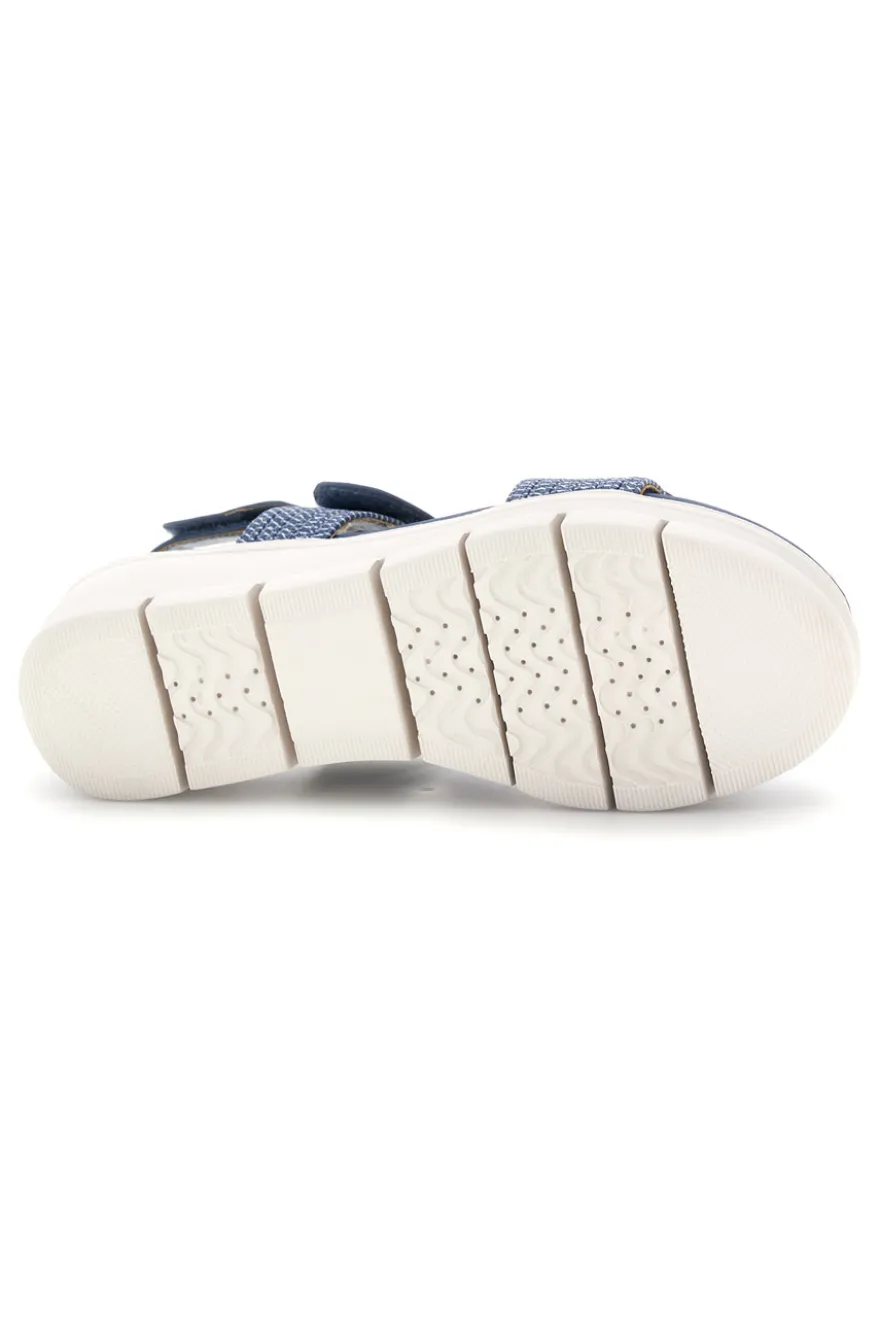 Denim blaue Sandalen mit Keil First active 4