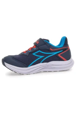Diadora SNIPE 3 JR blaue Sportschuhe mit roten Details und Klettverschluss