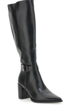 Energy I365 Schwarze High-Heel-Stiefel mit Zierriemen