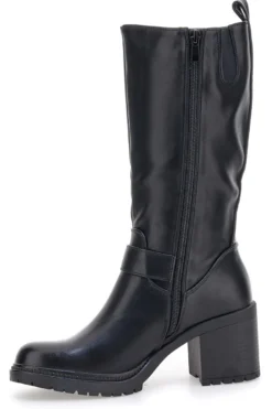 Energy I358 Schwarze Stiefel mit Blockabsatz und Schnalle