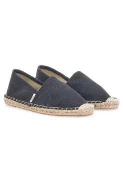 Espadrillas nere in tessuto con suola con ricamo in corda PITTARELLO SUN SGMS2520