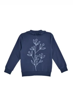 Felpa Girocollo con Cerniera Blu Pitt Kids 05056