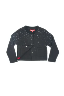 Felpa nera a maniche lunghe con bottoni PITT KIDS 6005