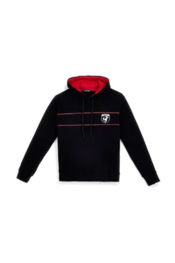 Felpa nera con cappuccio e stampa logo Abarth AH019CP