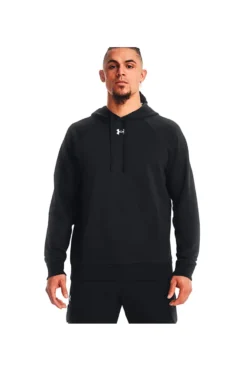Felpa Nera Con Cappuccio Under Armour Rival Fleece Hoodie