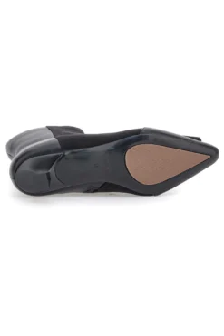 Ferre' F693C714 Schwarze Stiefeletten mit niedrigem Absatz und Schnalle