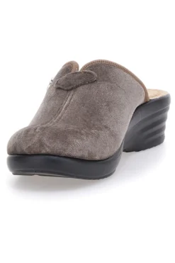 Fly Flot 90L80X68PE Taupe Hausschuhe mit perforiertem Fußbett und Komfortkeil