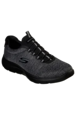 Forton Skechers Memory Foam Summits Schwarze Slip-On-Sneaker