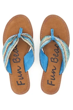 Fun Beach 469 Blaue Flip-Flop-Hausschuhe