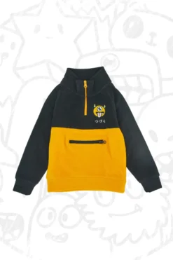 Gelbes und schwarzes Fleece-Sweatshirt PITT KIDS 6027