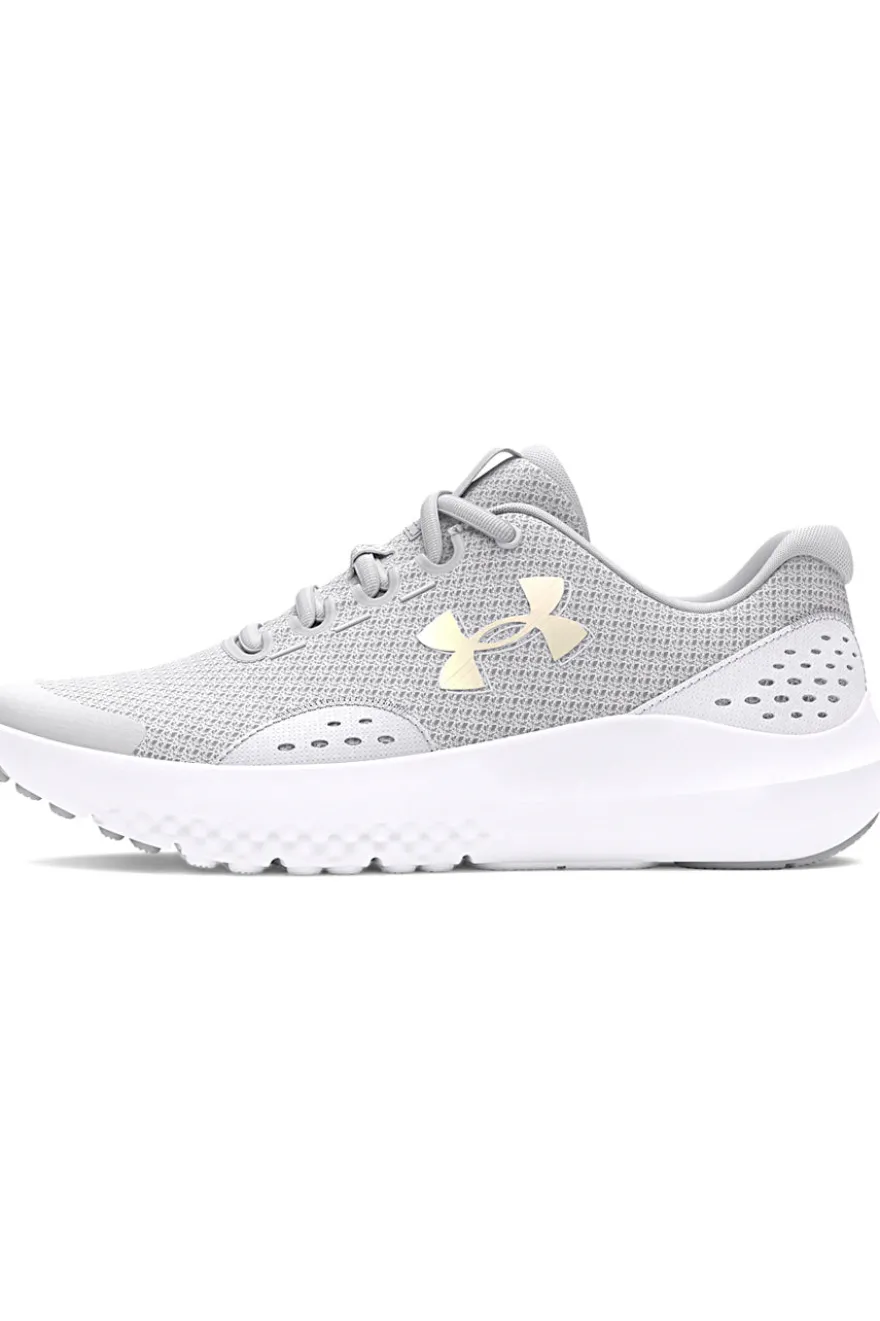 Graue Mesh-Turnschuhe für Damen Under Armour GGS Surge 4