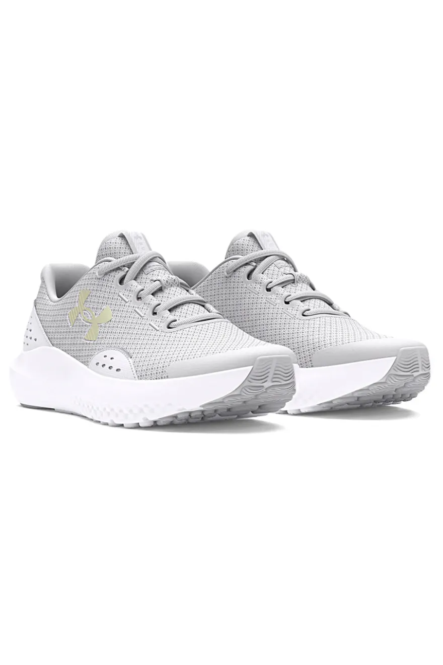 Graue Mesh-Turnschuhe für Damen Under Armour GGS Surge 4