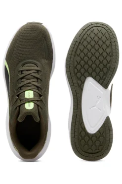 Grüne Laufschuhe mit weißer Sohle Puma Skyrocket Lite