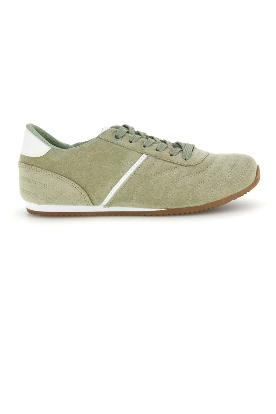Grüne Turnschuhe mit Schnürsenkeln und minimalem Design Café Kosten 85RCO72101