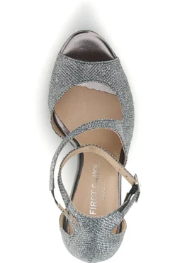 Gunmetal Glitzer Sandalen mit hohem Absatz The First Dance 6514
