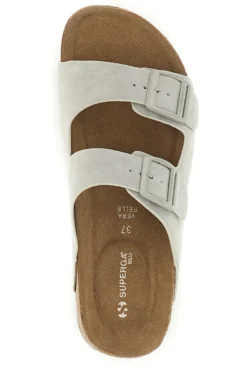 Hellgraue Hausschuhe mit doppelter Schnalle Superga S11U109