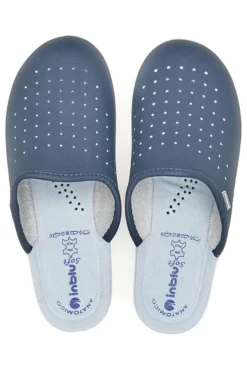 Inblu 5033 perforierte blaue Berufspantoffeln mit anatomischem Fußbett