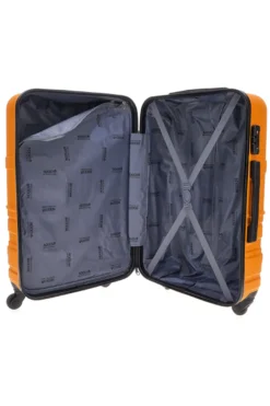 Indigeno Metrolitano 177/G 4-Rad TSA-zertifizierter orangefarbener Hartschalen-Trolley