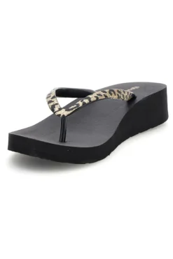 Infradito nera con dettaglio animalier Superga S24T203
