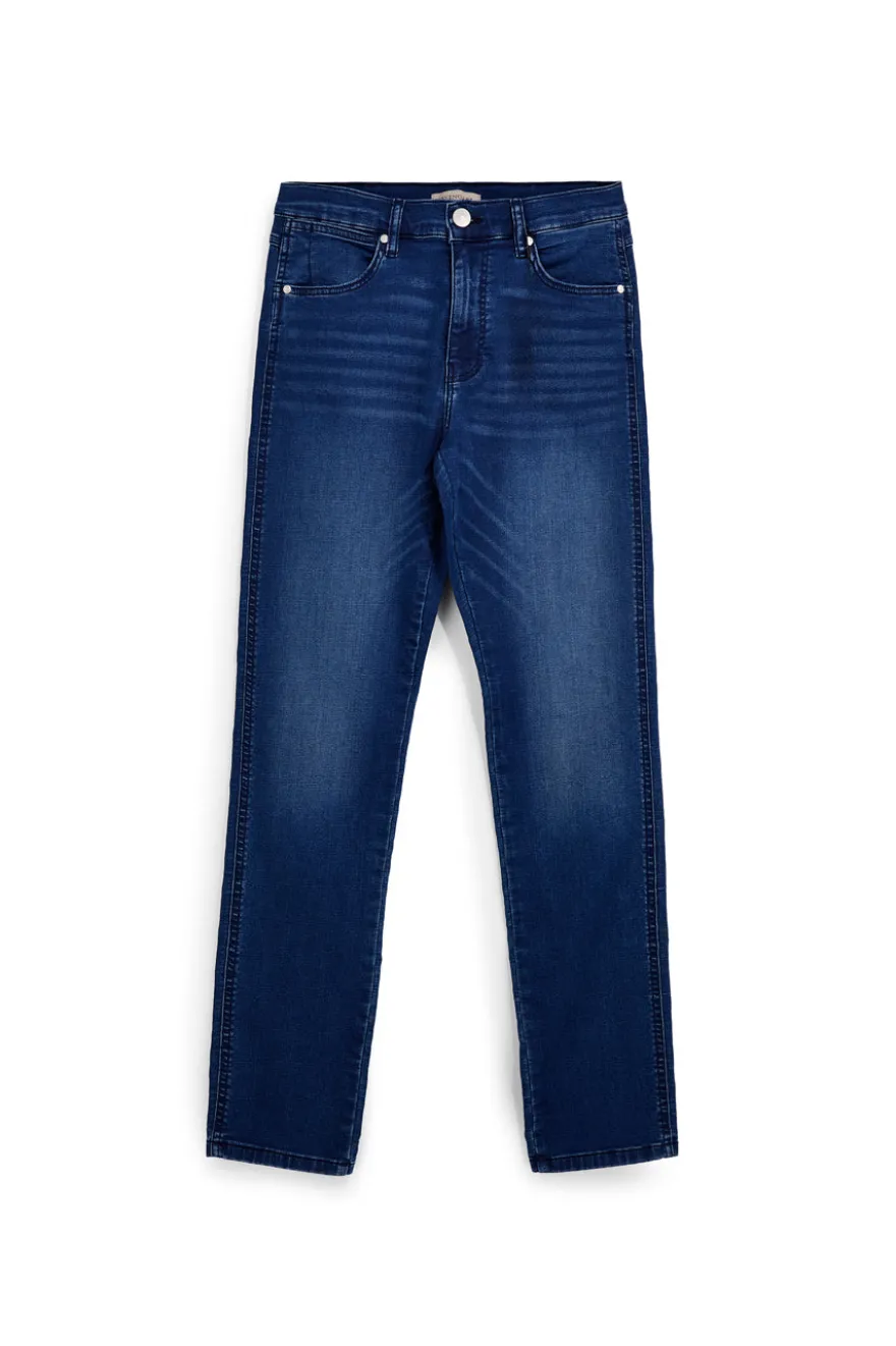 Jeans blu effetto lavato con cinque tasche Sevenoaks 4043