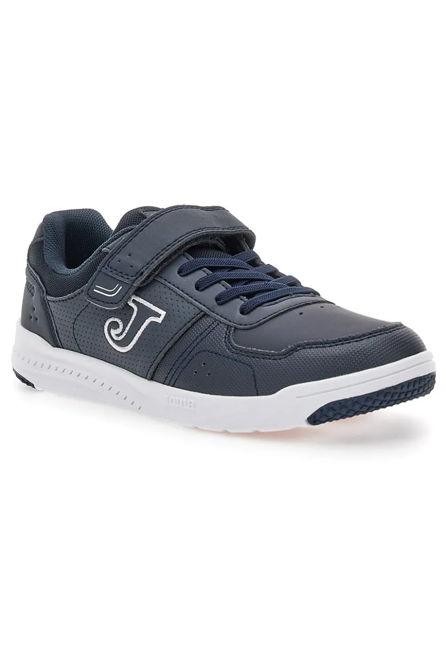 Joma HARVARD JR 2533 blaue Sneakers mit weißer Sohle und Klettverschluss