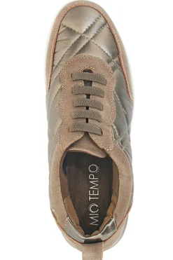 Khakifarbene Sneakers mit Schnürsenkeln und Plateausohle Mio Tempo 12412