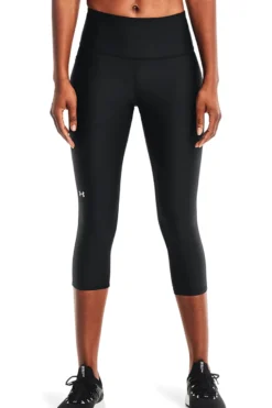 Leggings Tre Quarti Neri con Tasca Laterale UNDER ARMOUR Capri UA Tech
