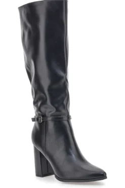 Le Havre Paris 6002 Schwarze Stiefeletten mit hohem Absatz und Riemen