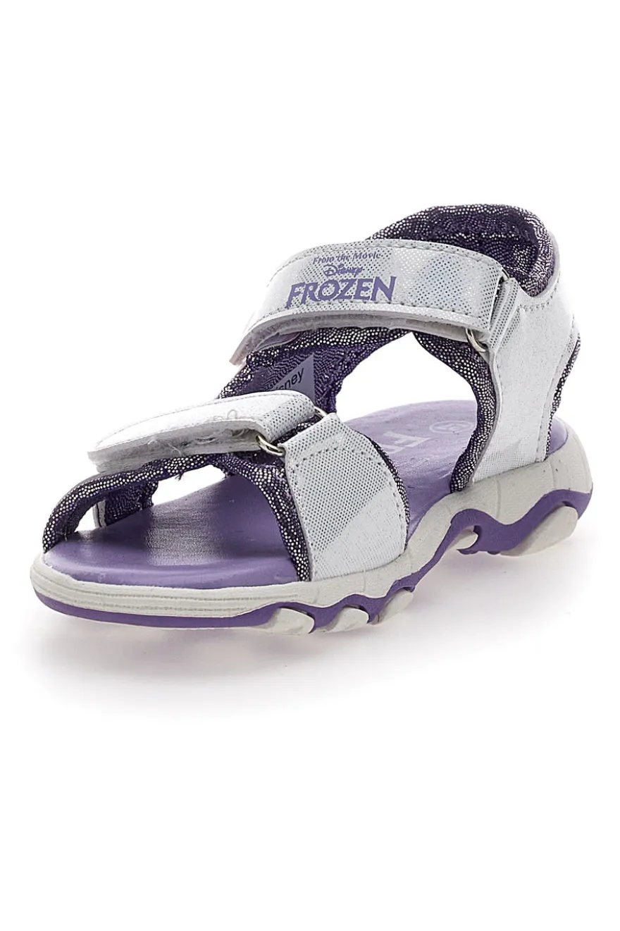 Lila und silberne Sandalen mit Klettverschluss, Frozen 17308