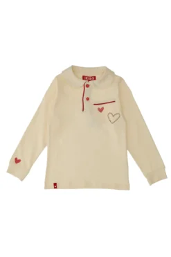 Maglia Bianca a Maniche Lunghe con Colletto PITT KIDS 6006