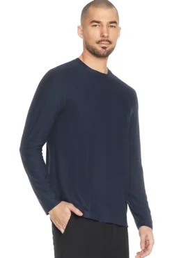 Maglia blu a maniche lunghe in tessuto traspirante Skechers GO DRI All Day