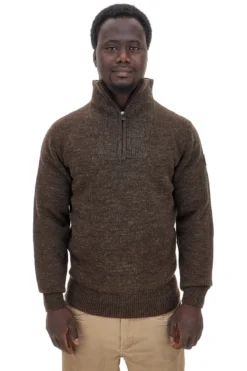 Maglione marrone con zip in misto lana No Limits MAJU020W25