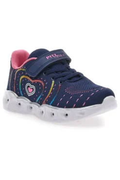Marineblaue und rosa Sneakers mit Lichtern PITT KIDS K23121