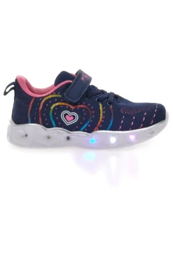 Marineblaue und rosa Sneakers mit Lichtern PITT KIDS K23121