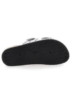 Me & Me 12502 Damen-Sandalen aus weißem Denim mit doppeltem Fransenband und Nieten