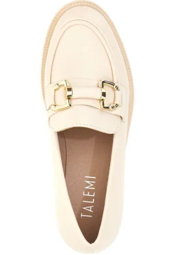 Mocassini Beige con Morsetto Oro Talemi 2401