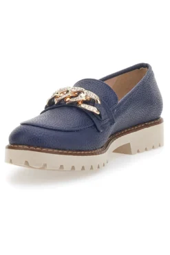 Mocassini Blu con Catenella Pittarello Glam 3640