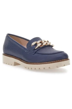 Mocassini Blu con Catenella Pittarello Glam 3640