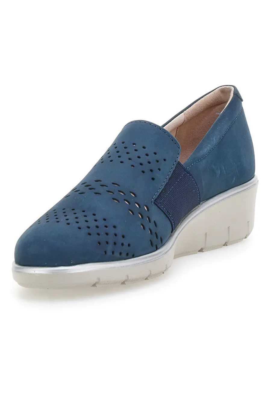Mocassini Blu Con Platform Prima Riga 21330ANTY