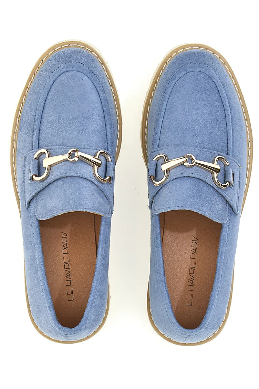 Mocassini Blu con Suola a Contrasto Bianca LE HAVRE PARIS BL602915