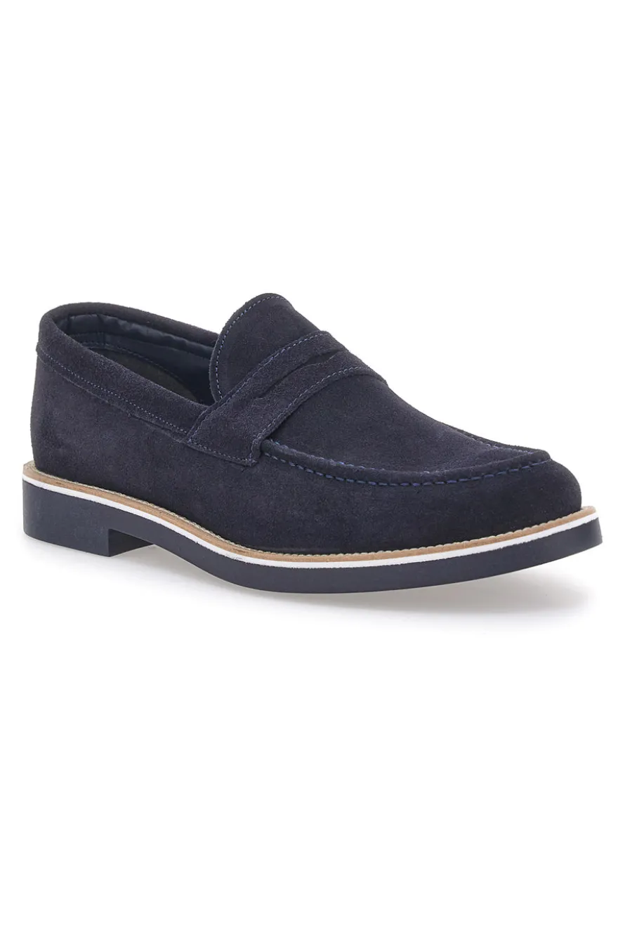 Mocassini Blu In Pelle Scamosciata Pittarello 115